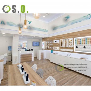 Wooden Style Mobile Phone Repair Store Interior Decoration Design Phone Shop Furniture Display Cabinets