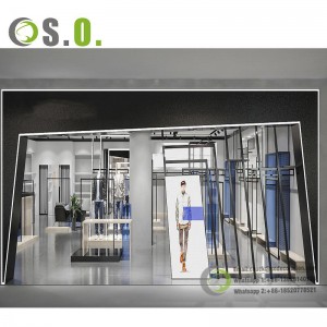 High End Factory Made Men Clothing Store Interior Design Men Clothes Steel Display Racks