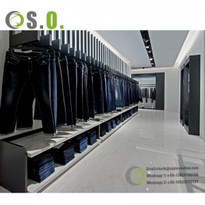 Custom Wall Men Clothing Display showcase Garment Rack for Clothing Shop