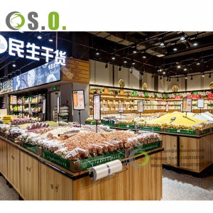 अनुकूलित सुपरमार्केट फर्नीचर लेआउट सजावट आन्तरिक डिजाइन सुपरमार्केट शेल्फ