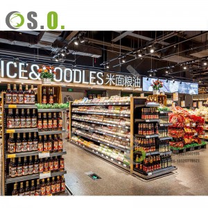 Dekorimi i personalizuar i mobiljeve të supermarketeve Dizajni i brendshëm Raft i supermarketit