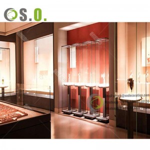 Showcase Adhesive Glass High-end Museum Display Case Manufacturer Customized Stable Wooden Museum display Cabinet