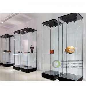Hot Sale High End Museum Glass Display Case with Light Museum Exhibition Display Cabinet