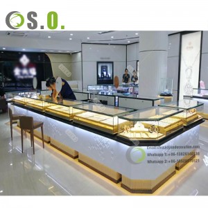 Jewelry Showcase Retail Store Kiosks Glass Shelves Cosmetic Display Rack