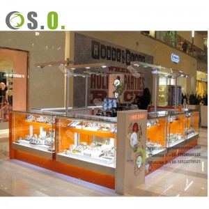 Mall Kiosk Jewelry Display Case Retail Business Shopping Center Jewellery Showcase Display Furniture Mall Jewelry Kiosk