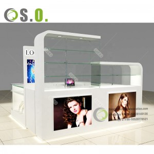 Customized jewelry mall display kiosk showcase / jewellery shop counter design for sale