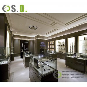 Customized High End Jewelry Store Counter Glass Display Showcase Display Cabinet Stand