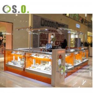 Jewelry Showcase Retail Store Kiosks Glass Shelves Cosmetic Display Rack