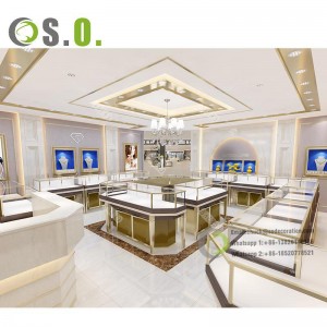 LED spotlight display cabinet High-end luxury jewelry shopping mall design boutique display cabinet