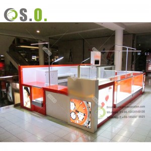 Retail Shopping Mall Jewelry Kiosk Customized Wooden Materials Jewelry Display Kiosk With Display Counter