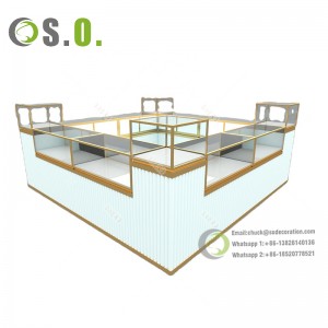 Luxury Jewelry Showcase Display Shop Counter Design For Shopping Mall Jewelry Kiosk