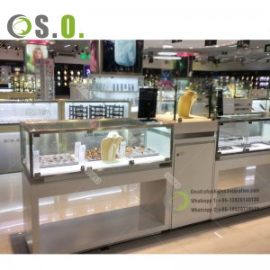 Modern Commercial Jewelry Shop Display Counter Store Furniture Jewelry Shop Mall Kiosk Interior Decoration Design