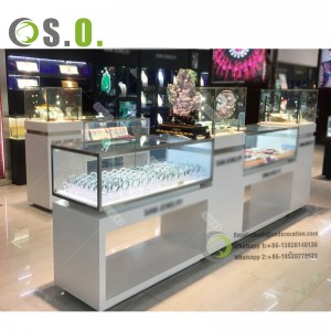 Modern Commercial Jewelry Shop Display Counter Store Furniture Jewelry Shop Mall Kiosk Interior Decoration Design