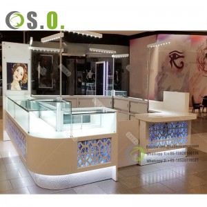 Custom Shopping Mall Jewelry Kiosk Design Retail Showcase Counter Display Stand Shop Furniture For Jewelry Kiosk