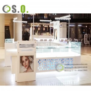 Luxury Style Jewelry Mall Kiosk Customized Display Furniture Jewelry display showcase