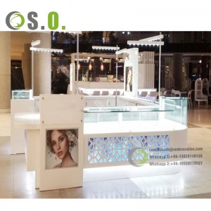 Custom Shopping Mall Jewelry Kiosk Design Retail Showcase Counter Display Stand Shop Furniture For Jewelry Kiosk