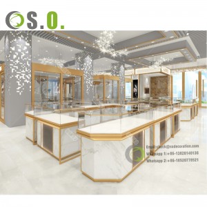 Modern Jewelry Display Showcase Tailor Design Shop Fittings Jewelry Interior Glass Showcases Furniture