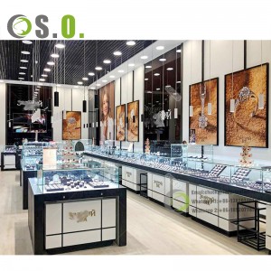 Popular jewellery glass display cabinet stainless steel watches jewelry showcase