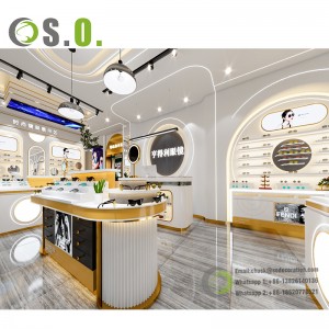 Vitrine de magasin d'optique de détail, étagère de sol, présentoir de magasin de lunettes de soleil pour magasin de lunettes