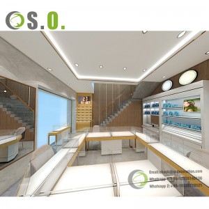 Optical Shop Showcase Interior Design Furniture Decoration Custom Eyewear Display Wall Cabinet