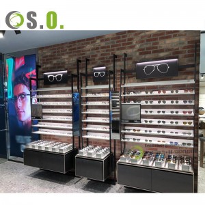 Retail Shop Display Rack Goggles Shelf Sunglasses Eyewear Displays Stand With Bottom Cabinet