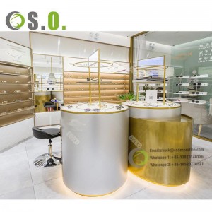 Luxurious Design optical showroom display Modern optical store showcase optical display rack with led lighting