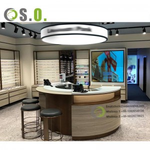 High Quality Optical Idea Wooden Shop Decoration Cabinet Spectacle Frame Sunglasses Display Stand Eyewear Store Design