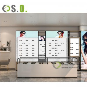 Optical Store Interior Furniture Eyewear Counter Wooden Wall Mounted Spectacles