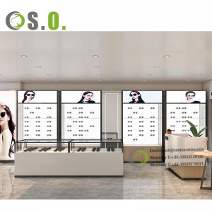 Optical Store Interior Furniture Eyewear Counter Wooden Wall Mounted Spectacles