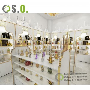 Trendy style perfume counter display fragrance showcase