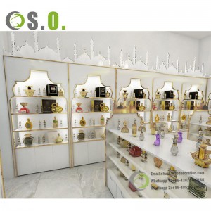 [Copy] Advanced design LED light multi-functional glass perfume display case vertical supply chain