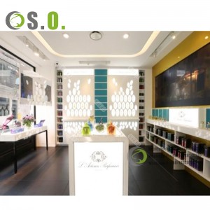 Oanpast Cosmetic Wall Display Stand Shopping Mall Showcase Retail Parfum Store Furniture Cosmetic Display Cabinet