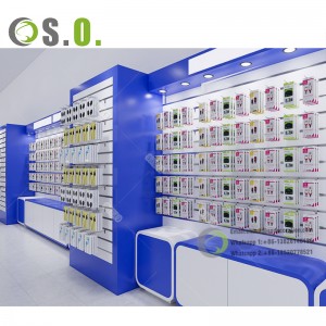 Modern Phone Store Display Shelf Accessories Store Mobile Phone Shop Display Counter Design For Interior Decoration