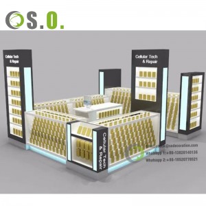 Shopping mall cell phone accessories kiosks for mobile phone store design