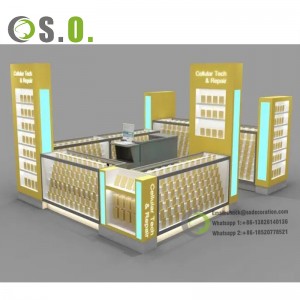 Shopping mall cell phone accessories kiosks for mobile phone store design