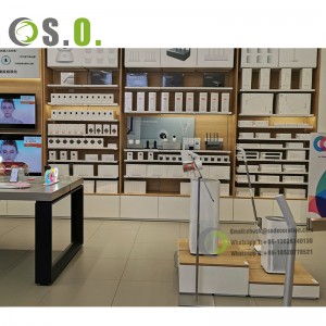 Modern Phone Store Display Shelf Accessories Store Mobile Phone Shop Display Counter Design For Interior Decoration