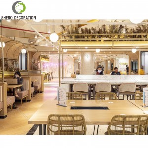 High End Restaurant Bar Counter Design Custom Easy Clean Restaurant Furniture Set