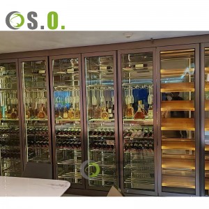 Custom Made wine display shelf wine storage cabinet display glass wooden display stand for wine