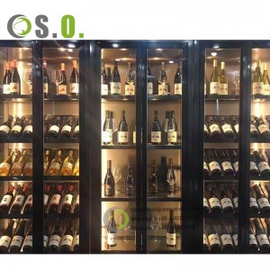 Custom Bottle Racks Wine Shops Display Decoration Showcase for Liquor Wine Shop one top service