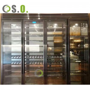 Wine shelves display builtin wine cabinet glass display cabinet for wine with leds