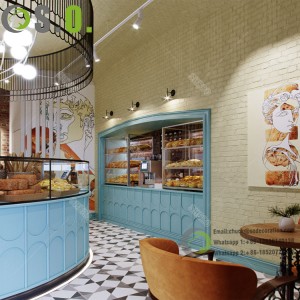 Customization Bakery Coffee Shop Display Cabinets Design