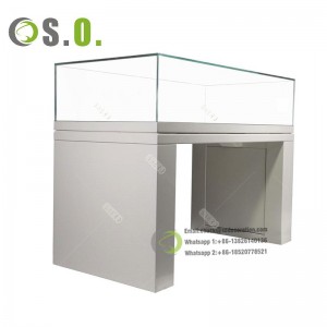 Осорхонаи Tempered Glass Showcase LED равшанӣ Осорхонаи Намоиши Counter Fixtures Осорхонаи мебел