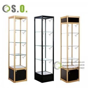 Custom Full Vision Tempered Glass Display Cabinet, Glass Showcase For Shopping Mall