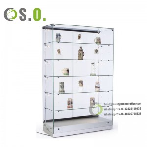 High-end glass display cabinet with customized size glass counter with lighting