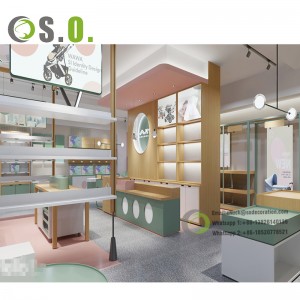 Conception d'intérieurs de magasin de vêtements pour enfants simples, meubles de magasin de vêtements pour enfants au détail
