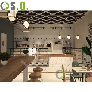 Luxury Coffee Shop Furniture Commercial Wood Store Fixtures Supply Bar Coffee Interior Design