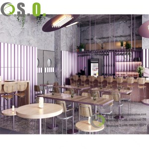 Fashion Pink Coffee Shop Decoration Coffee Shop Counter For Sale