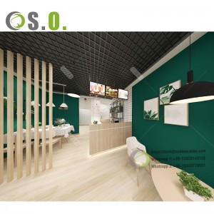 Coffee Shop Bar Counter Manufacturer Customized wooden indoor coffee kiosk bar in mall design cafe counter