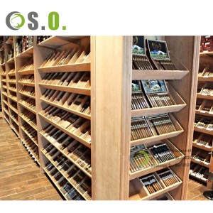 Spanish cedar wood Cigar Display showcase walk in humidor dako nga cigar Cabinet with lock Cigar shop interior Design