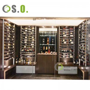 Luxury Stainless Steel Layer Shelves Led Lighted Liquor Showcase Wine Glass Display Cabinet